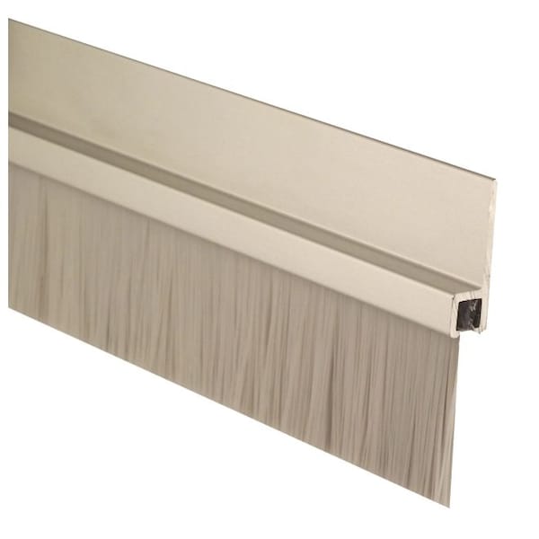 Pemko 18100CNB24 24" 180 Degree Aluminum Retainer Weatherstrip with 1" Nylon Brush Clear Aluminum 18100CNB24 - main